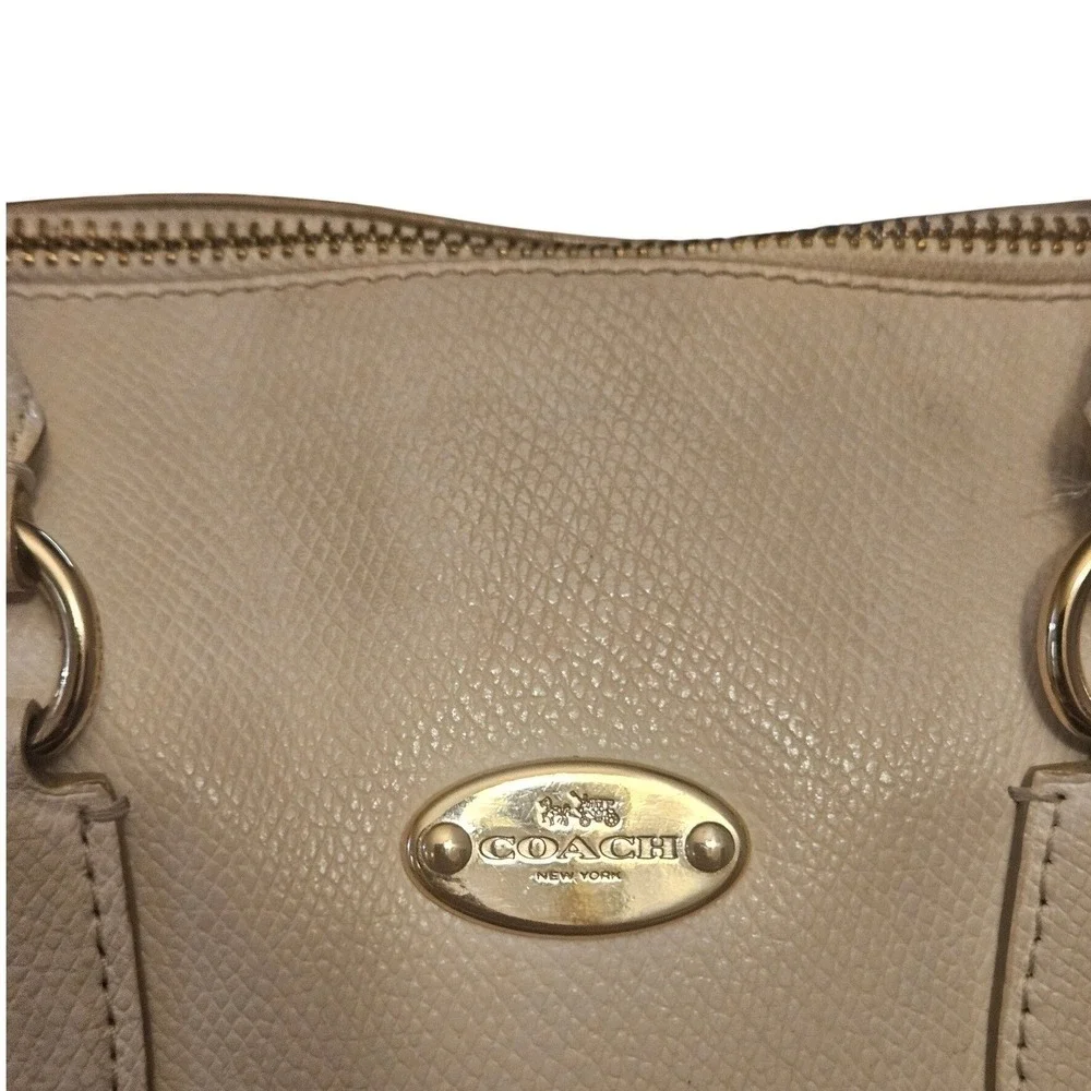 Coach Bennett Mini Satchel Cream Beige Crossgrain Leather Handbag F36624